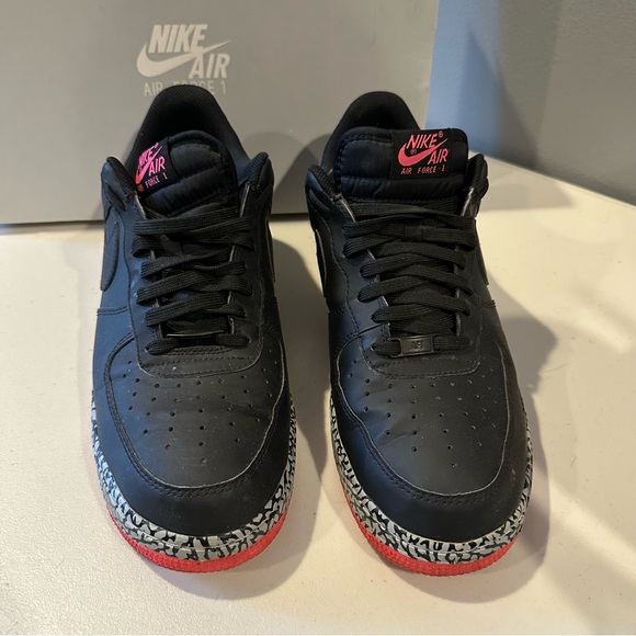 Nike Air Force 1 Black Hyper Pink Wolf Grey Elephant Print (488298-063) RARE - Picture 3 of 11